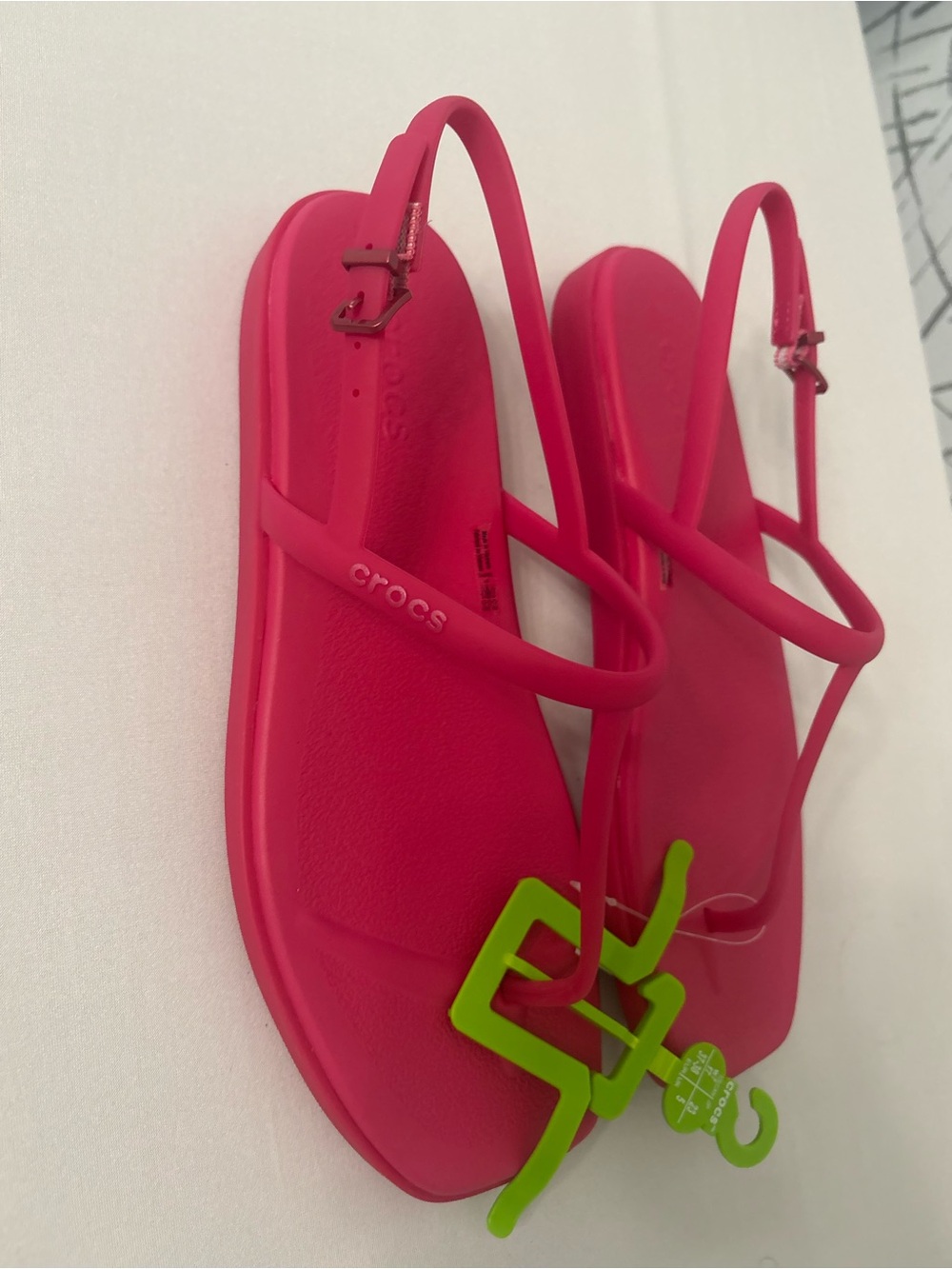 CROCS Women's Hot Pink Slingback Sandals - Picture 2 of 8
